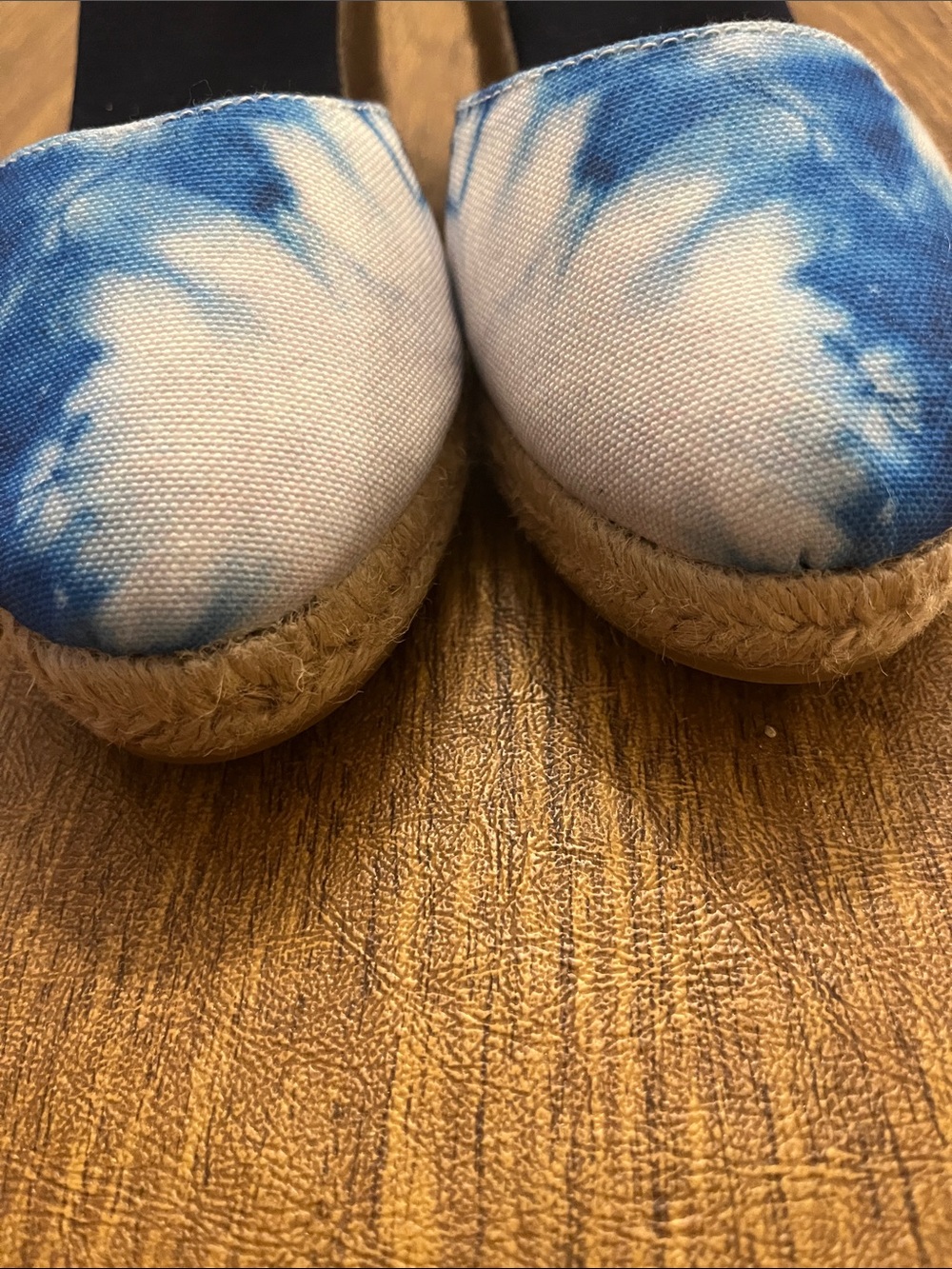 Viscata Barcelona Blue Tie-Dye Espadrille Wedge Sandals - Picture 2 of 5